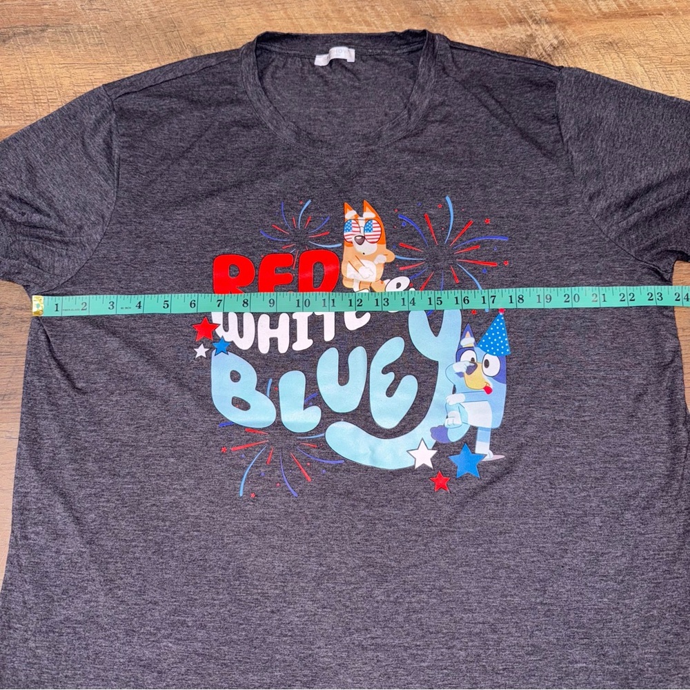 Bluey Red White & Bluey Graphic T-Shirt 4th of July USA Bluey Party - Picture 9 of 13